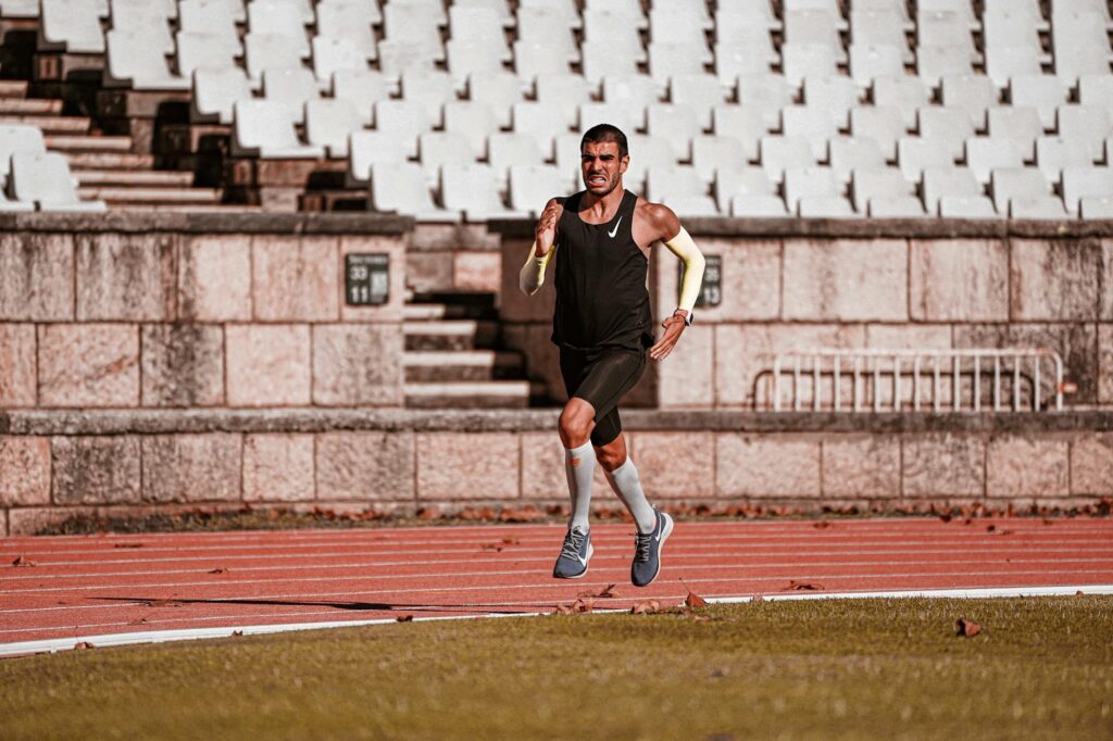 Runner on an outdoor track